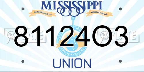 81124O3 Mississippi License Plate