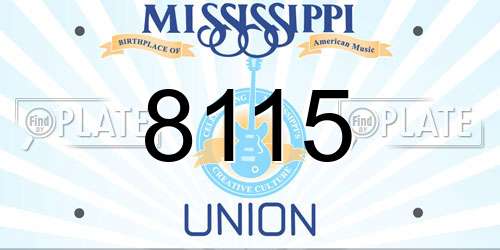 8115 Mississippi License Plate