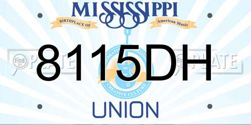 8115DH Mississippi License Plate