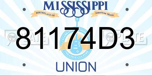 81174D3 Mississippi License Plate