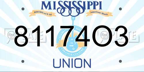 81174O3 Mississippi License Plate