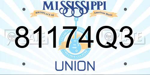 81174Q3 Mississippi License Plate