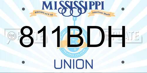811BDH Mississippi License Plate