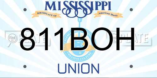 811BOH Mississippi License Plate
