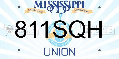 811SQH Mississippi License Plate
