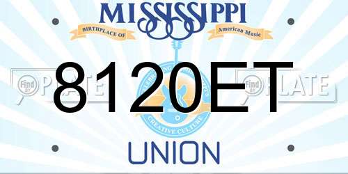8120ET Mississippi License Plate