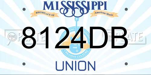 8124DB Mississippi License Plate