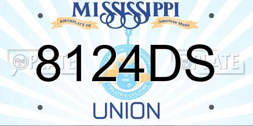 8124DS Mississippi License Plate