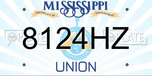 8124HZ Mississippi License Plate