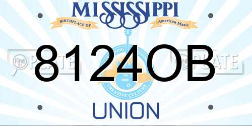 8124OB Mississippi License Plate