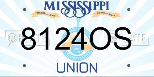8124OS Mississippi License Plate