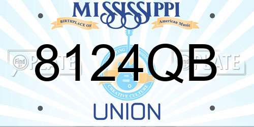 8124QB Mississippi License Plate