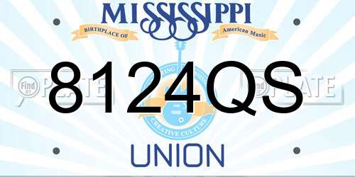 8124QS Mississippi License Plate