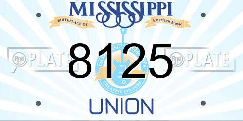 8125 Mississippi License Plate