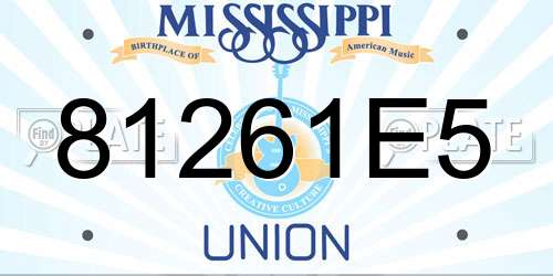 81261E5 Mississippi License Plate