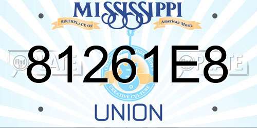 81261E8 Mississippi License Plate