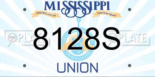 8128S Mississippi License Plate
