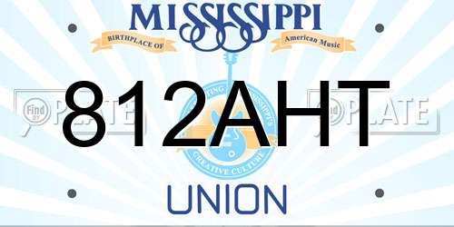 812AHT Mississippi License Plate