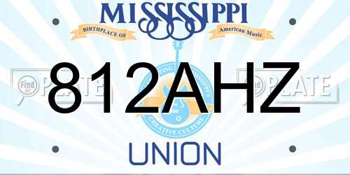 812AHZ Mississippi License Plate