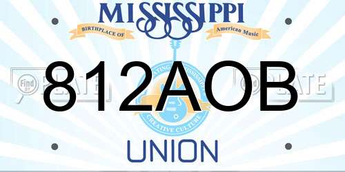 812AOB Mississippi License Plate