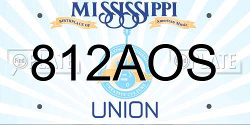 812AOS Mississippi License Plate