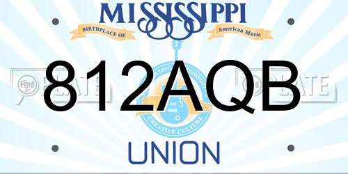 812AQB Mississippi License Plate