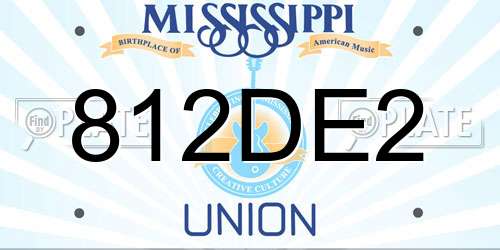 812DE2 Mississippi License Plate