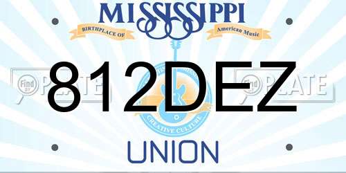 812DEZ Mississippi License Plate
