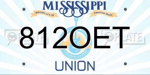 812OET Mississippi License Plate