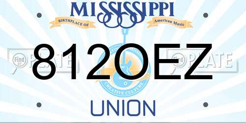 812OEZ Mississippi License Plate