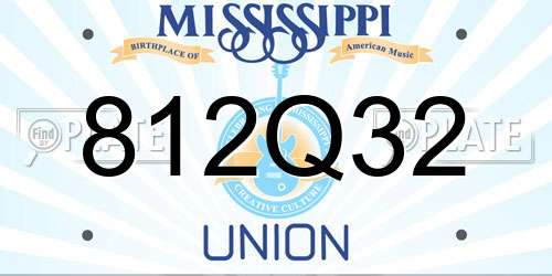 812Q32 Mississippi License Plate