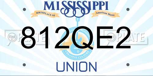 812QE2 Mississippi License Plate