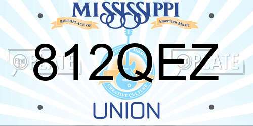 812QEZ Mississippi License Plate
