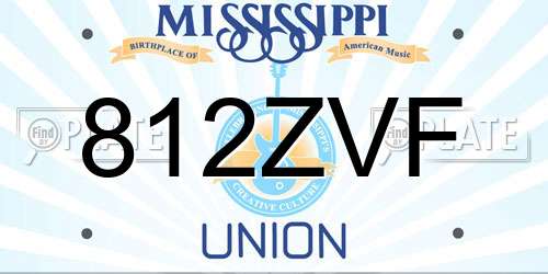812ZVF Mississippi License Plate