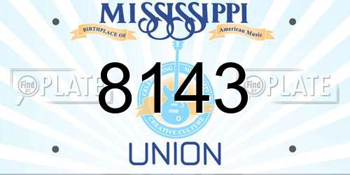 8143 Mississippi License Plate