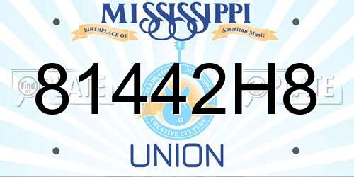 81442H8 Mississippi License Plate