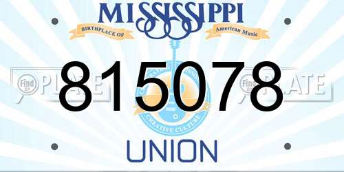 815078 Mississippi License Plate