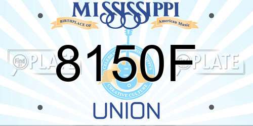 8150F Mississippi License Plate