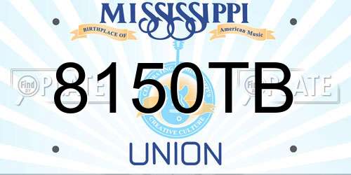 8150TB Mississippi License Plate