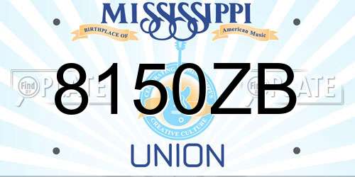 8150ZB Mississippi License Plate