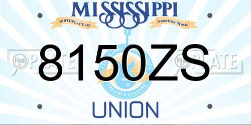 8150ZS Mississippi License Plate