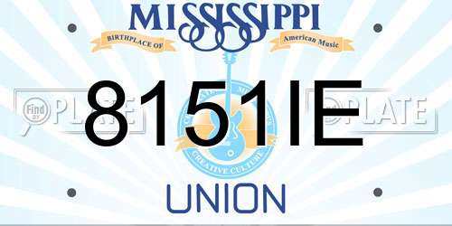 8151IE Mississippi License Plate