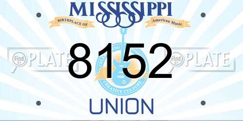 8152 Mississippi License Plate