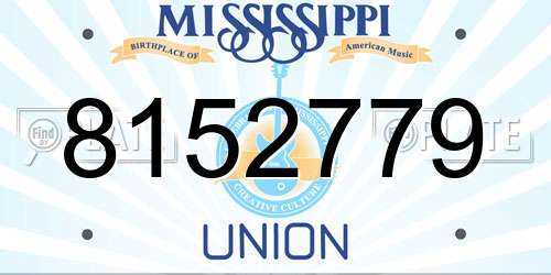 8152779 Mississippi License Plate