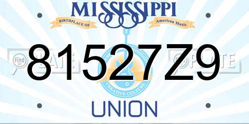 81527Z9 Mississippi License Plate
