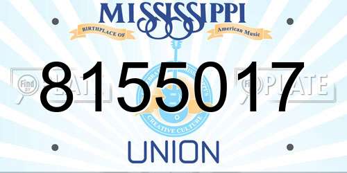 8155017 Mississippi License Plate
