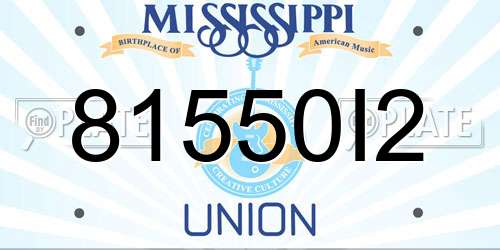 81550I2 Mississippi License Plate