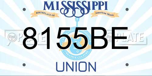 8155BE Mississippi License Plate