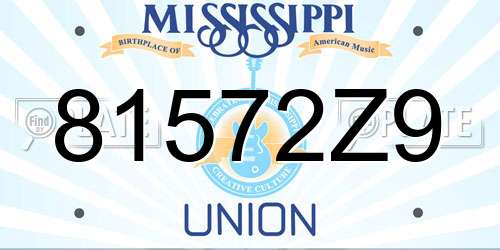 81572Z9 Mississippi License Plate