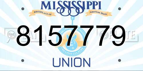 8157779 Mississippi License Plate